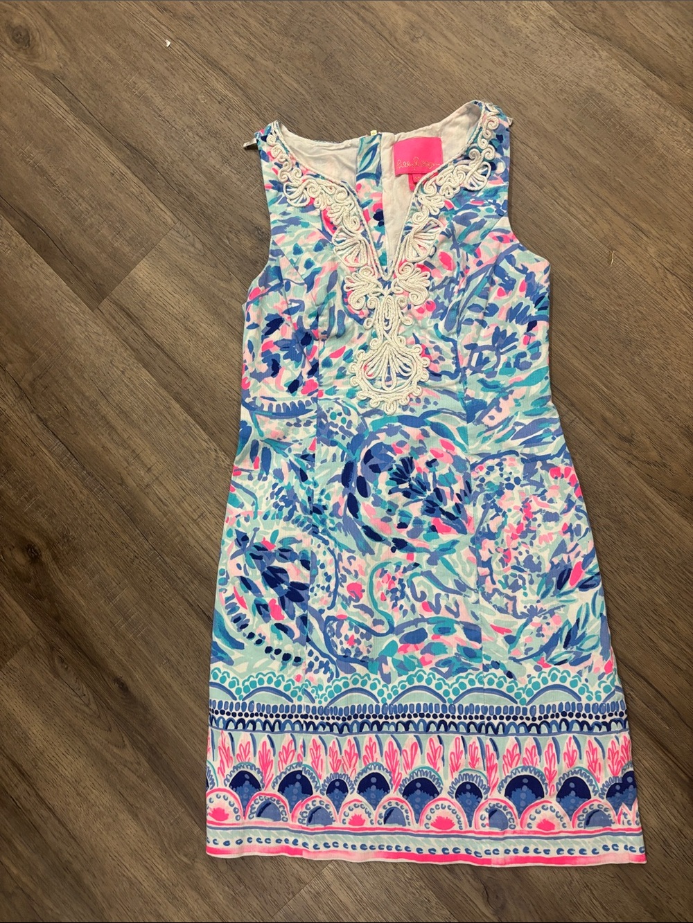 Lilly Pulitzer Gabby Shift Dress 00 Breakwater Tint Party Wave